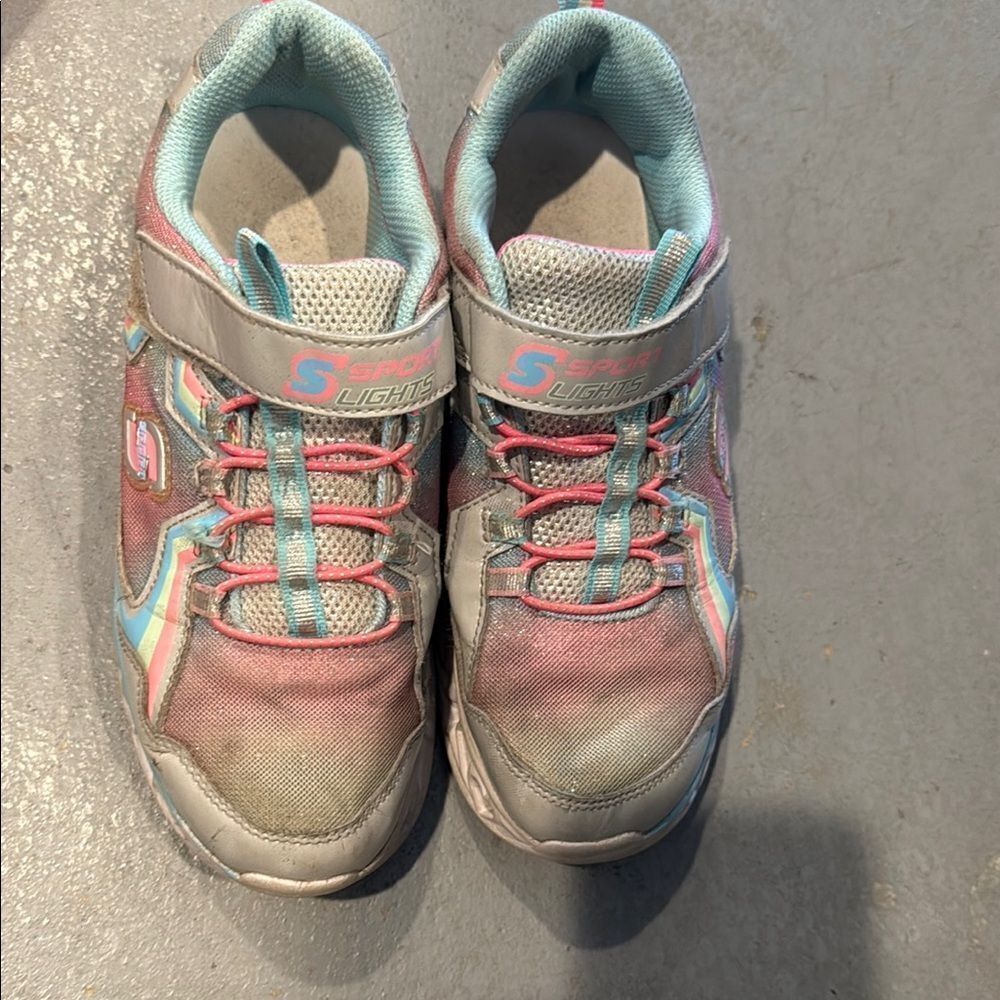Skechers Kids' Light-Up Sneakers - Pink and Gray